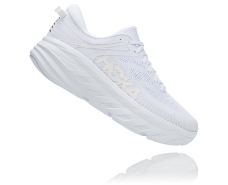 Hoka One One Bondi 7 Moški Road Tekaški Čevlji Bela / Bela SI-784192G